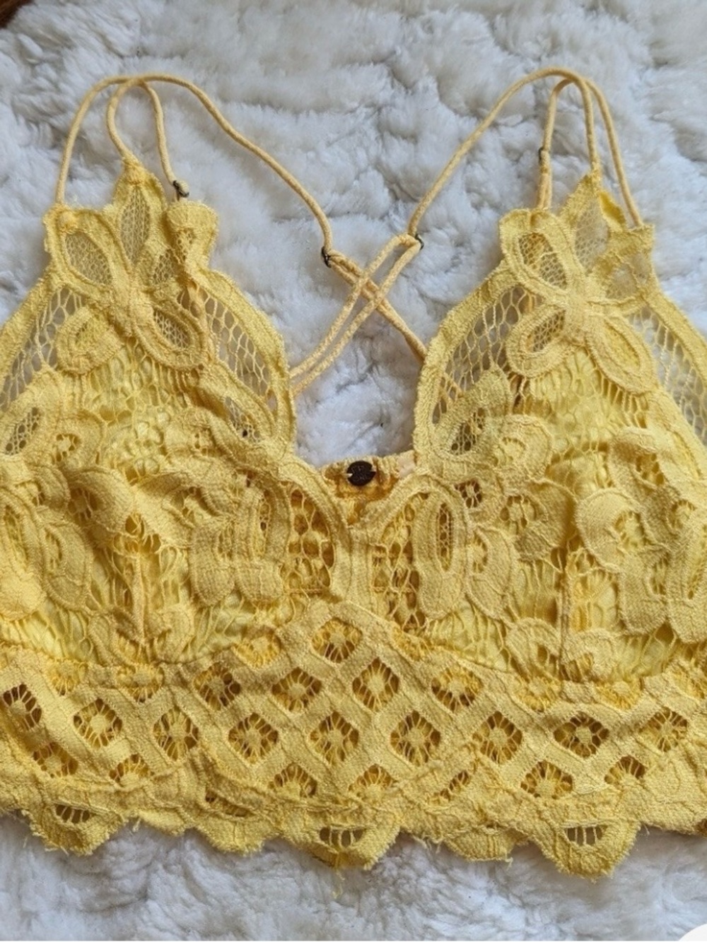 Free People adella bra top yellow xs